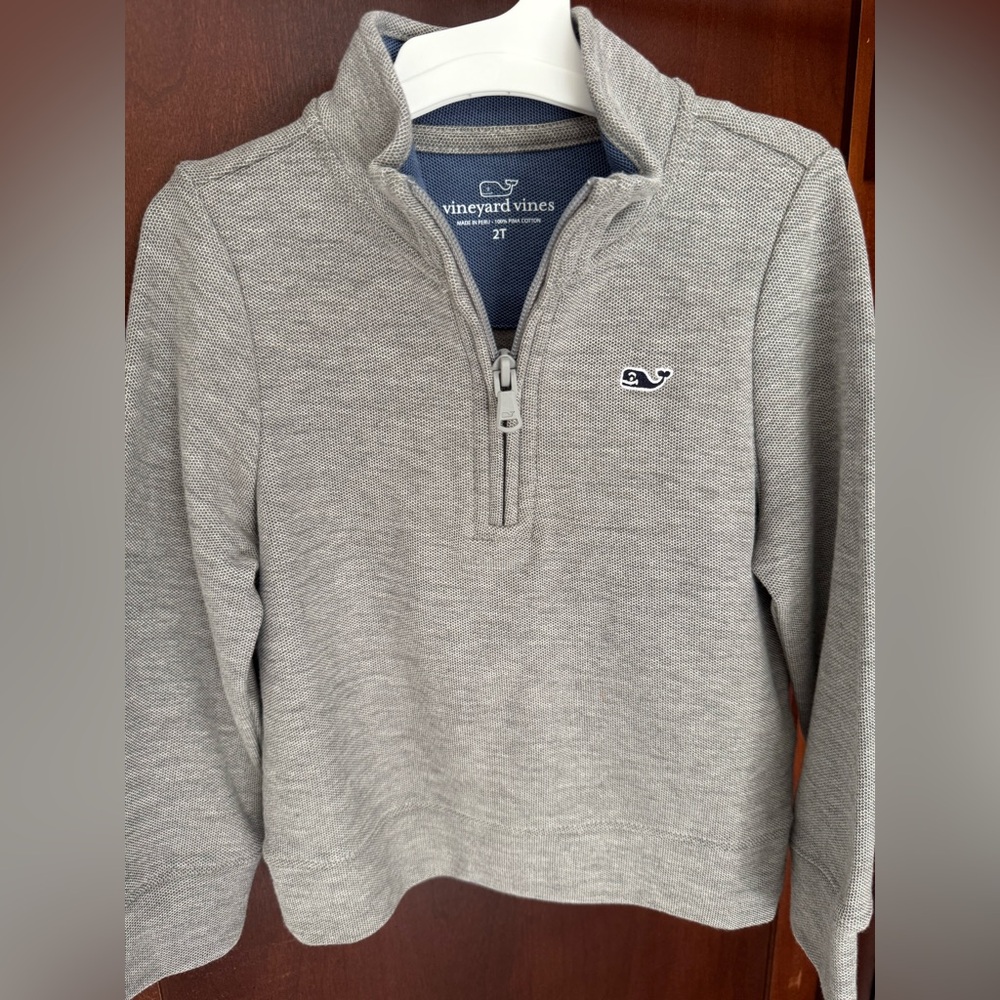 Vineyard Vines Gray Toddler Boys' Quarter-Zip Sweater 
Size 2T